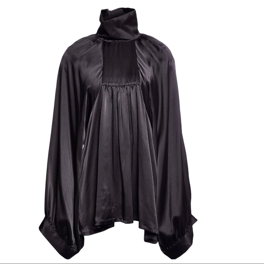 SOLD Ann Demeulemeester High Neck Silk Blouse